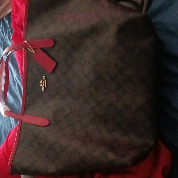 Brown and Red Coach